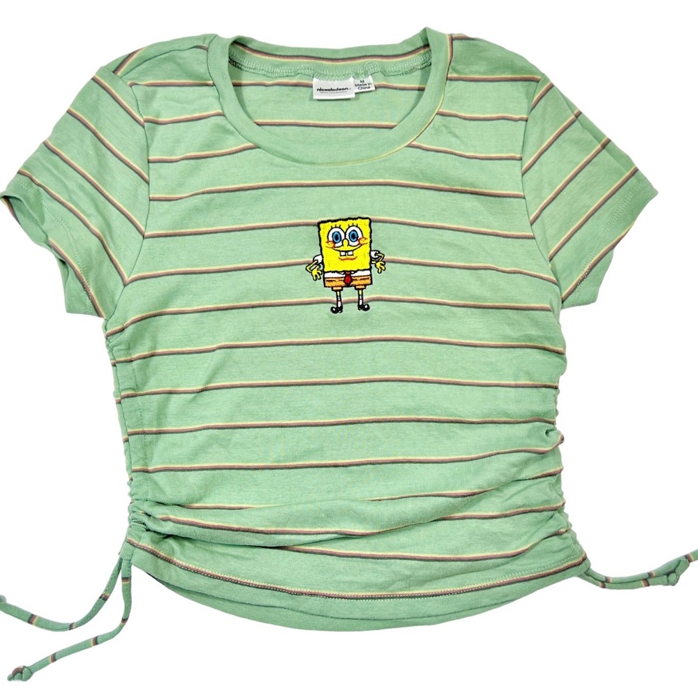Nickelodeon SpongeBob Squarepants Striped Cropped Tee